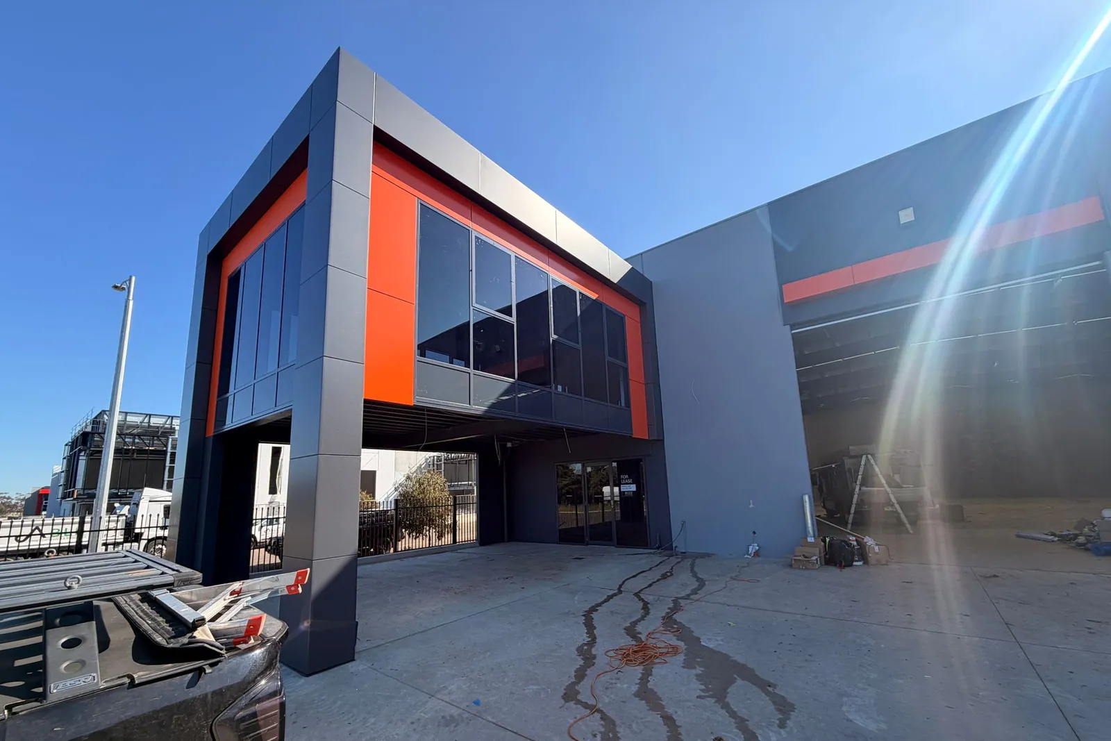Modern industrial estate — four buildings